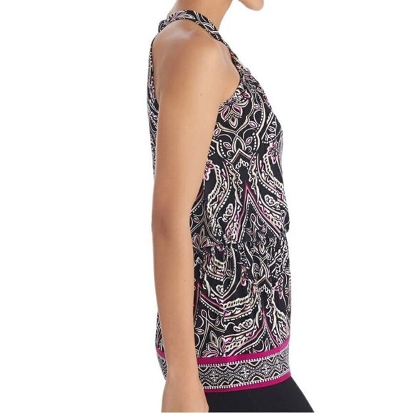 WhiteHouse BlackMarket Drop Waist Tunic Black Multi - M EUC​ - Picture 3 of 9